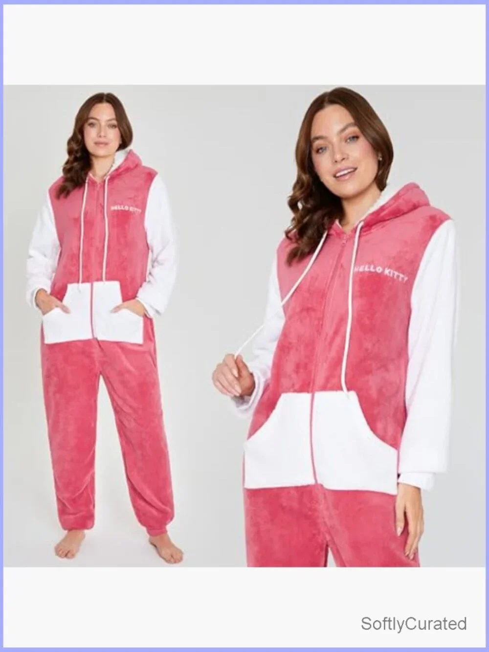 Fleece onesie pajamas women kawaii loungewear hooded jumpsuit